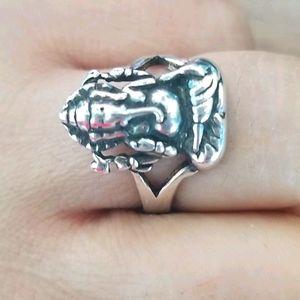 925 Ganesh Plain Silver ring.